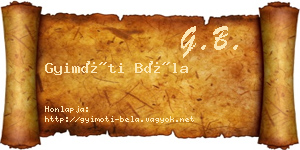 Gyimóti Béla névjegykártya