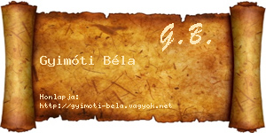 Gyimóti Béla névjegykártya