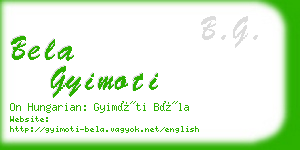 bela gyimoti business card